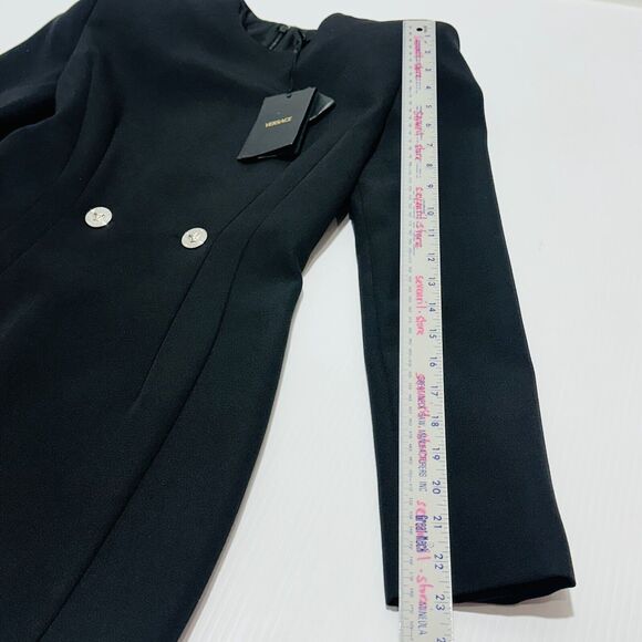 Versace Hourglass Grain De Poudre Suit Mini Dress Black Wool 38/ 2 NWT $3025 - Picture 11 of 14
